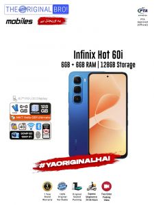 Infinix Hot 60i - 6GB RAM - 128GB Storage - Blue - Easy Monthly Installments - PTA Approved - 1 Year Brand Warranty - The Original Bro Mobiles - TOB73